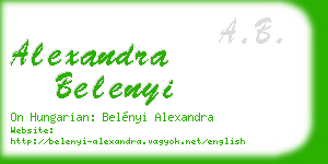alexandra belenyi business card