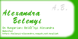 alexandra belenyi business card